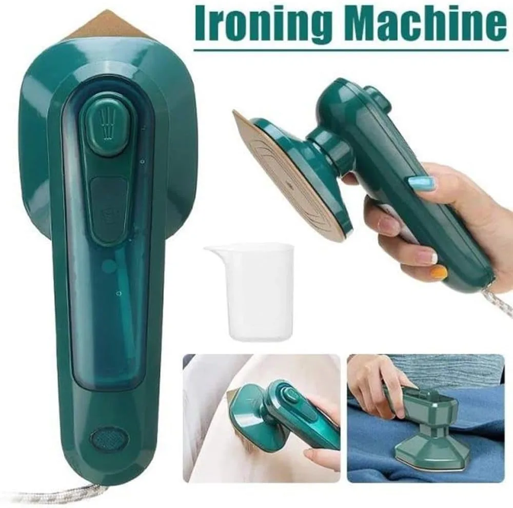Mini Electric Steam Iron 2-in-1 Portable Dry & Steam Travel Iron Green | Non-Stick Soleplate, Fast Heating, Compact Handheld, Travel & Home Use thumbnail 2