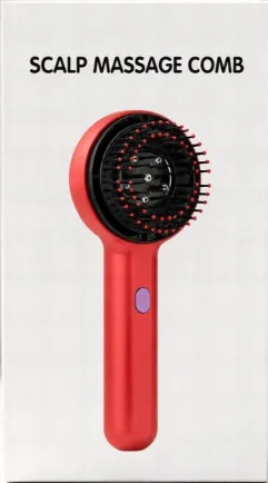 Electric Scalp Massager Hair Brush Red 2 In 1 Scalp Massage Comb
