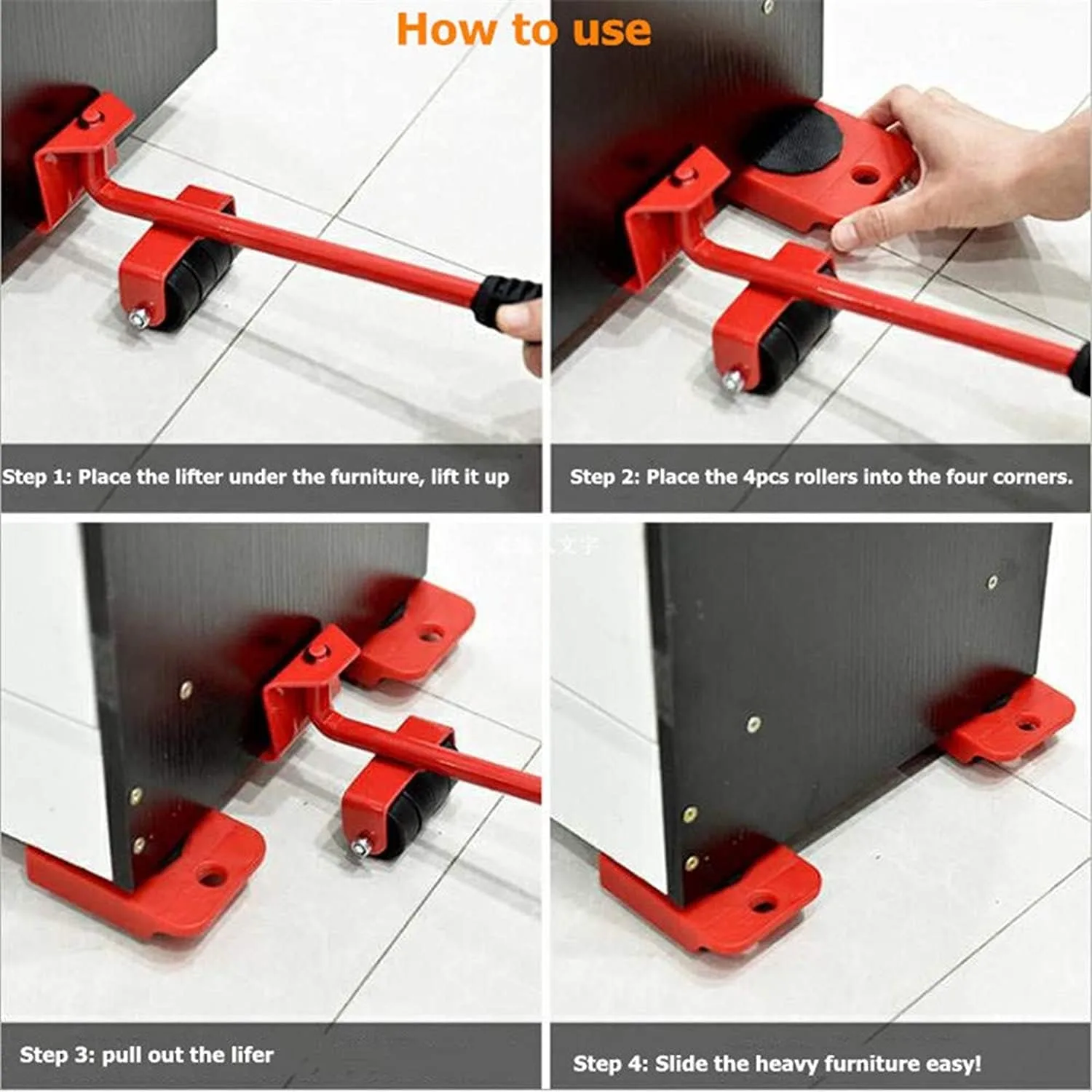 Furniture Lifter Easy Moving Sliders 5 Packs Mover Tool Set,Heavy Appliance & Lifting System - Maximum Load Weight 330Lbs thumbnail 6