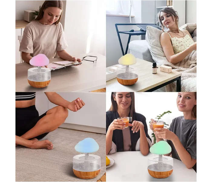 Rain Cloud Air Humidifier Aromatherapy With 7 Colours Led Lights And Raindrops Sound For Relaxing Sleep thumbnail 4
