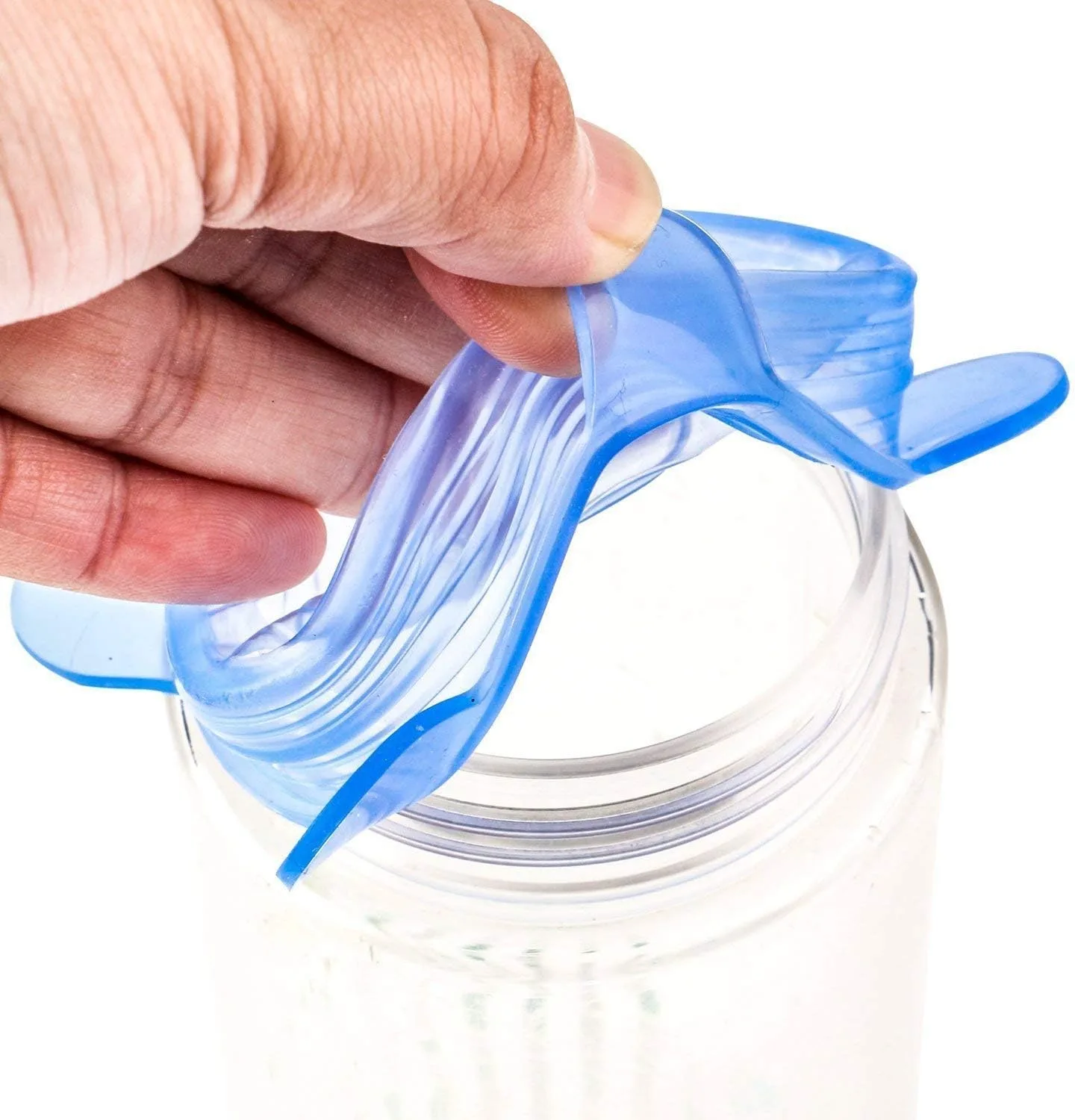Silicone Stretch Lids 6 Pack Suction Lid - Multi Size Stretchable Covers For Bowls, Cups, Pots, Can, Mason Jar, Food Fresh Saver Cover, Freezable Microwavable Cover thumbnail 4