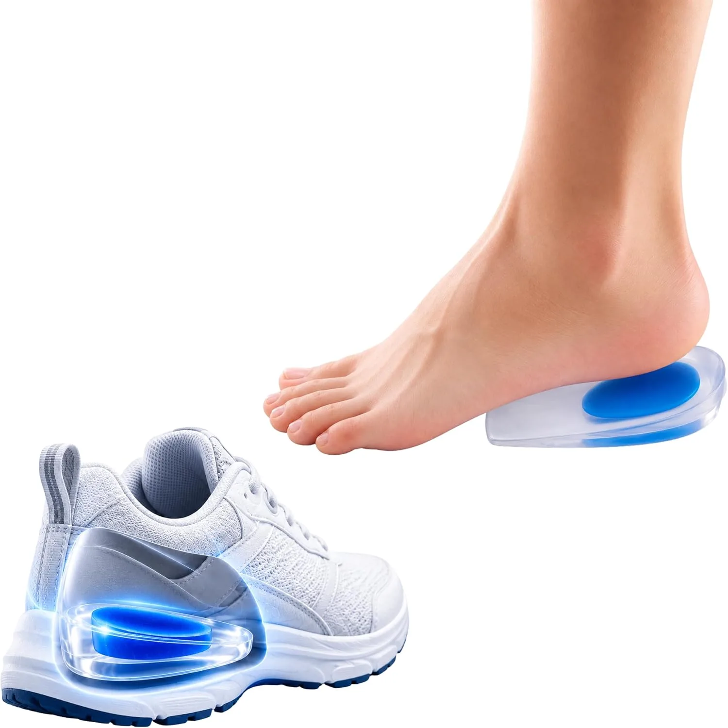 Wonder Care Gel Heel Cushion Pads for Heel Pain Relief | Silicone Heel Inserts for Plantar Fasciitis, Heel Spurs & Achilles Support | Unisex Comfort Shoe Insoles for Men & Women