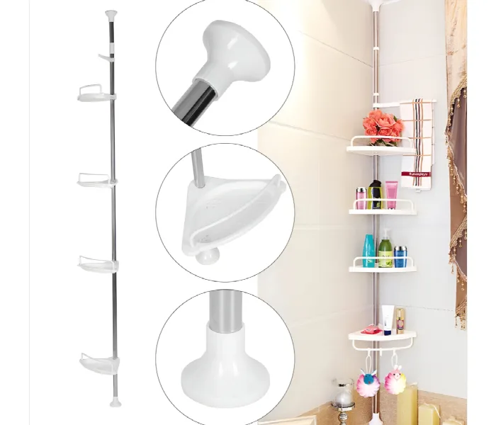 Adjustable Telescopic Bathroom Corner Shelf thumbnail 3