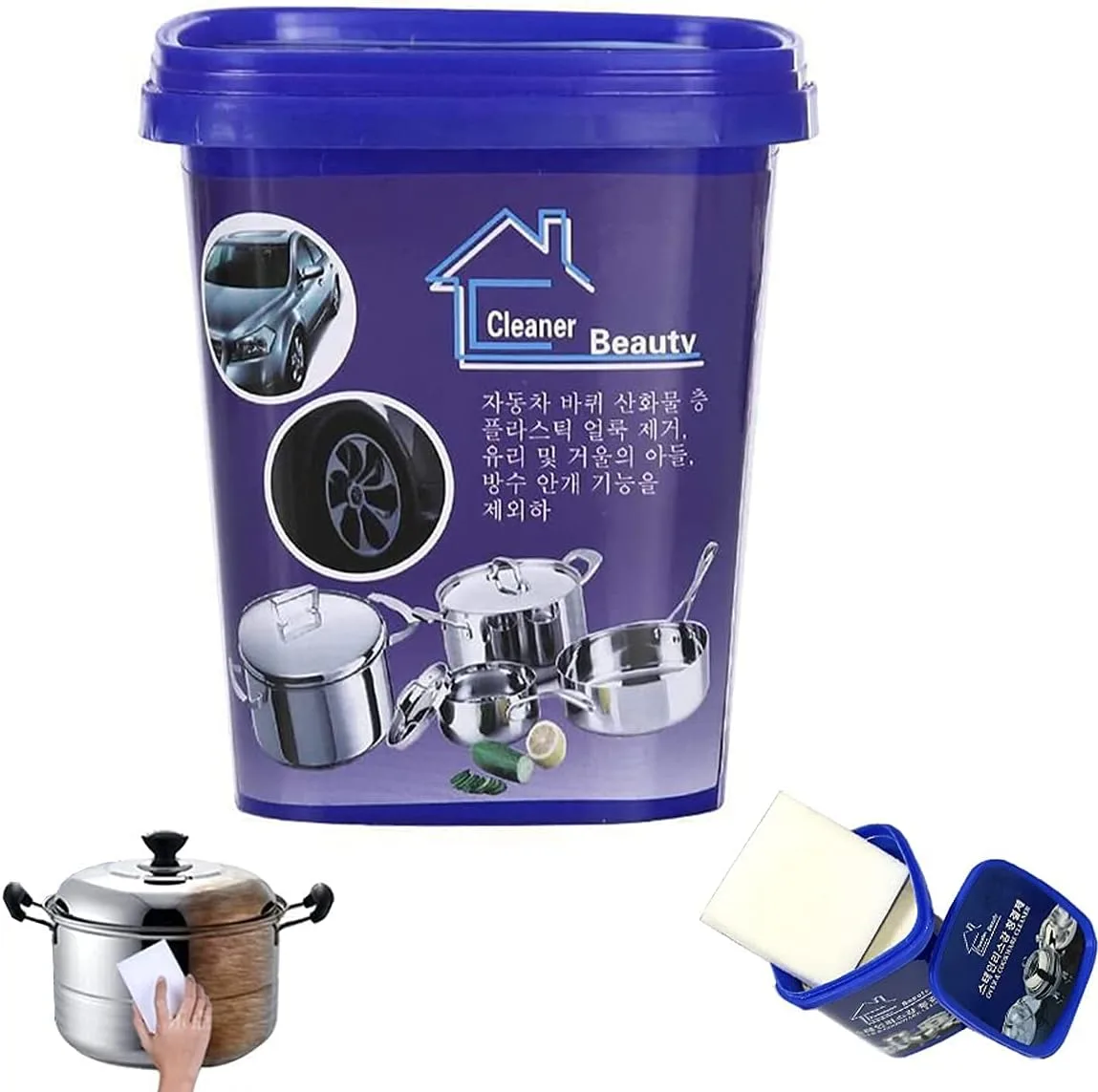 Stainless Steel Cleaning Paste, Stainless Steel Cleaning Paste Remove Stains Multi-Purpose Cleaner,Remove Stains Multi-Purpose Cleaner & Polish, for Oven, Pans,Cookware etc 500g