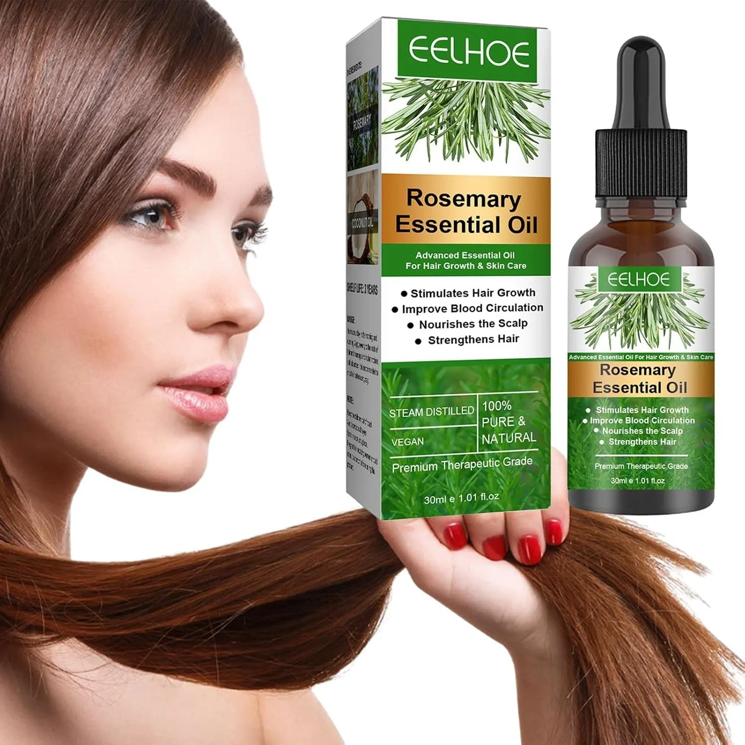 Rosemary Hair Oil, 30ml Rosemary Essential Oil for Hair Growth, Nourishment Scalp, Stimulates Hair Growth, Hair Care Oil for Women Men thumbnail 6