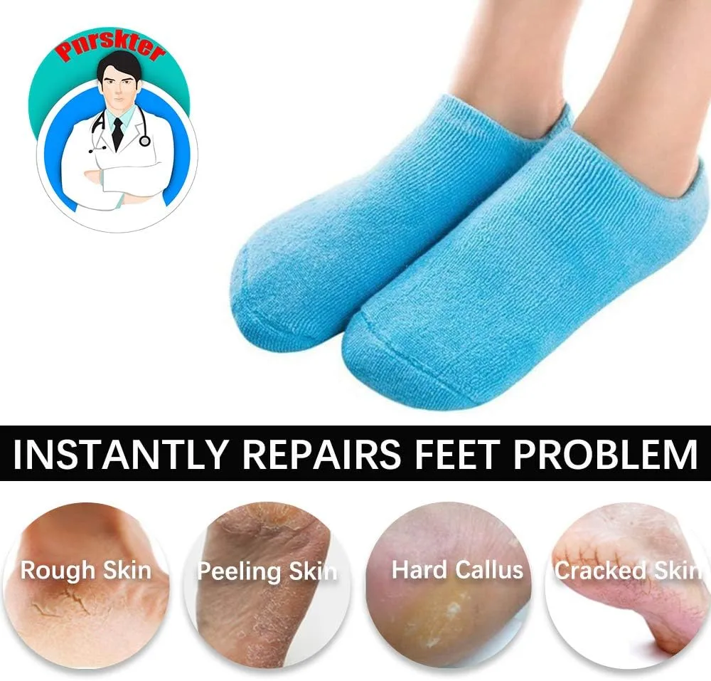 Moisturizing Socks, Gel Socks Soft Moisturizing Gel Socks, Gel Spa Socks for Repairing and Softening Dry Cracked Feet Skins, Gel Lining Infused with Essential Oils and Vitamins thumbnail 6