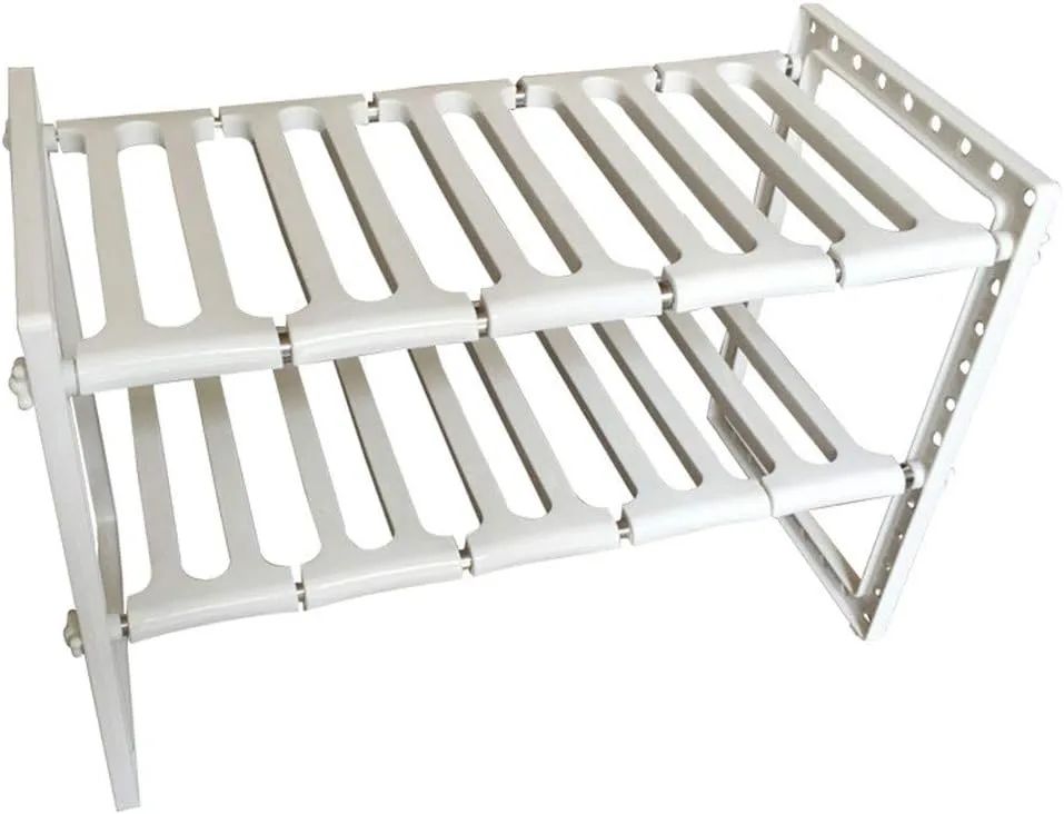 Kitchen Sink Dish Rack, Adjustable 2 Tier Under Shelf Storage Organize Rack Holder