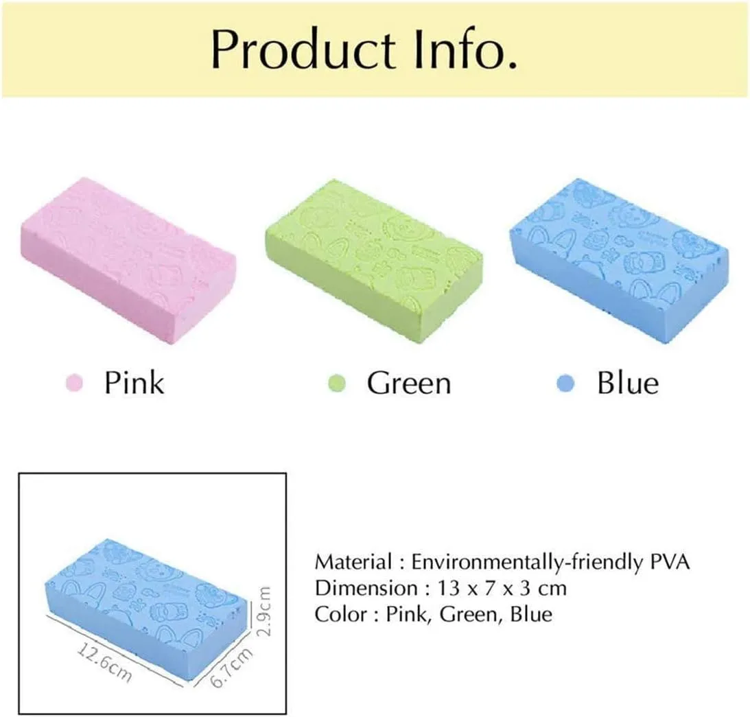 3PCS Ultra Soft Exfoliating Sponge Shower Brush Gentle Exfoliation Improve Skin's Health and Beauty Wet or Dry Brushing Back Scrubber for Shower thumbnail 8