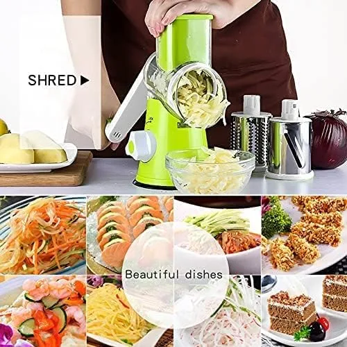 4 Pcs Vegetable Slicer 3 In 1 Handheld Spiral Rotary Drum For Fruit Cheese Nut thumbnail 5