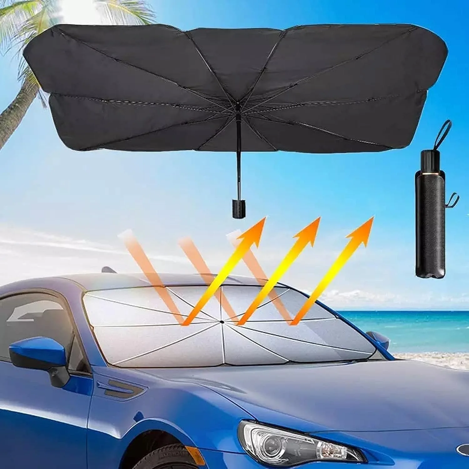 Foldable Car Sunshade Umbrella UV Windshield Cover Heat Insulation Sun Blind Auto Protection Accessories thumbnail 6