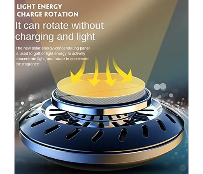 Solar Car Fragrance Double Ring Rotating Car Aromatherapy For Car, Home, Office Air Fresher Decoration Perfume Diffuser thumbnail 3