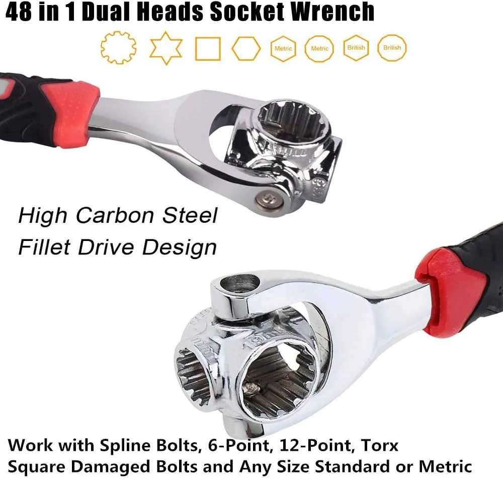 Universal Wrench 48 in 1 Socket Multifunction Tool with 360 Degree Rotating Head, Spanner for Home and Car Repair thumbnail 6