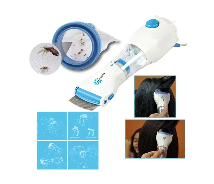 Anti Lice Electric Rechargeable Vacuum Steel Comb Machine For Head Lice Treatment thumbnail 4
