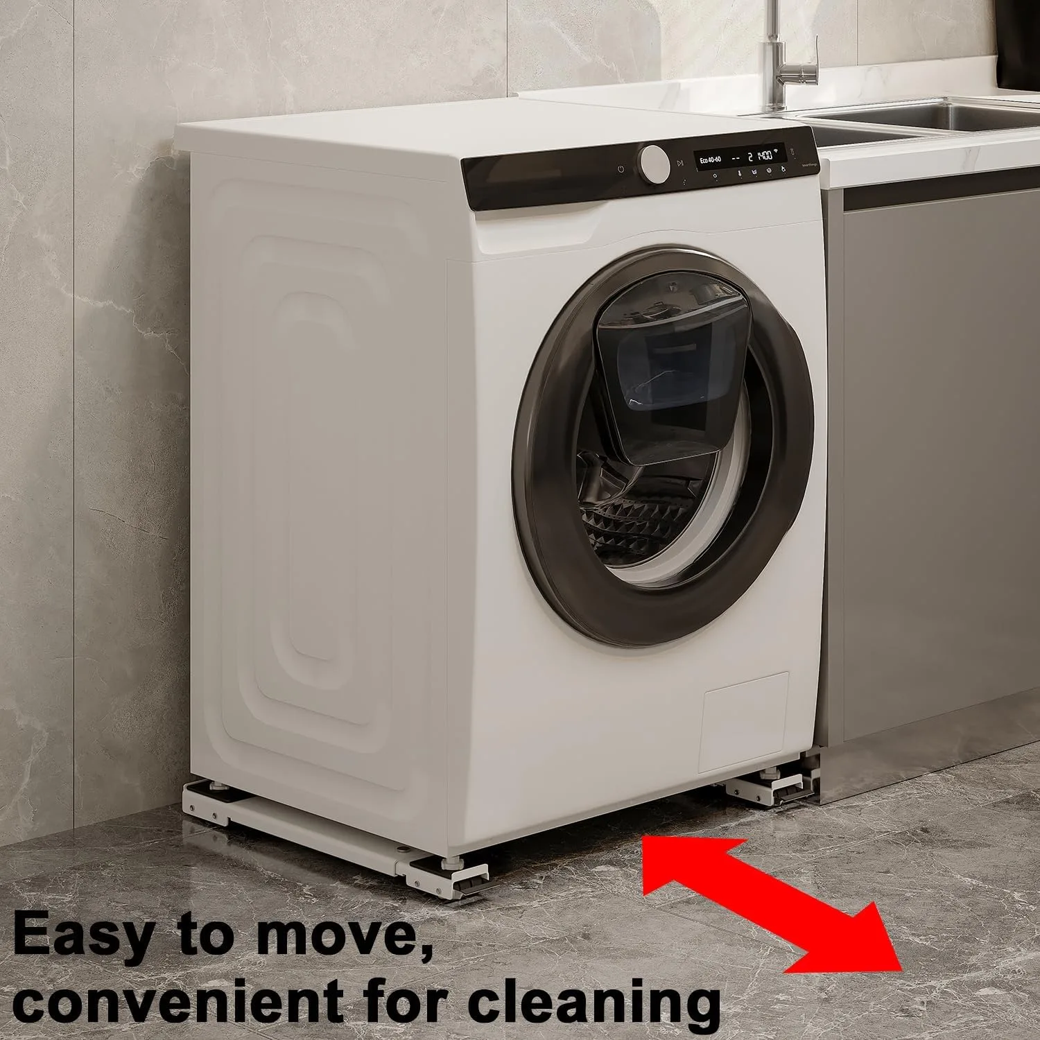 Appliance Rollers Heavy Duty,Max 32in,Second Generation Extendable Appliance Rollers Mobile Washing Machine Base Easily Move Washing Machines, Dryers, Refrigerators, Furniture (White) thumbnail 6