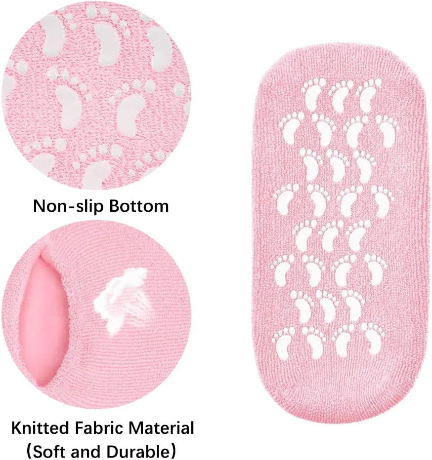 Moisturizing Socks, Gel Socks Soft Moisturizing Gel Socks, Gel Spa Socks for Repairing and Softening Dry Cracked Feet Skins, Gel Lining Infused with Essential Oils and Vitamins thumbnail 2