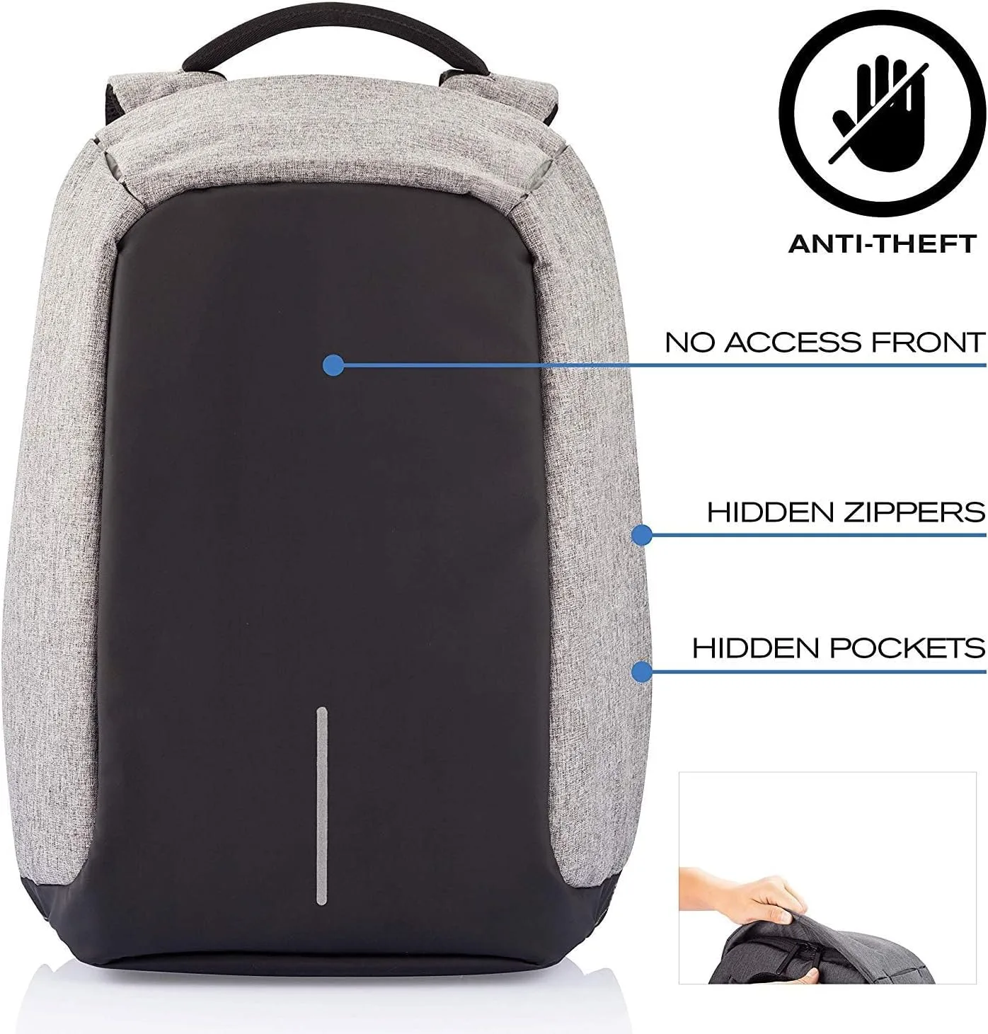 Anti-theft travel backpack large capacity waterproof nylon laptop bag USB charging shoulder bag college students bag thumbnail 2