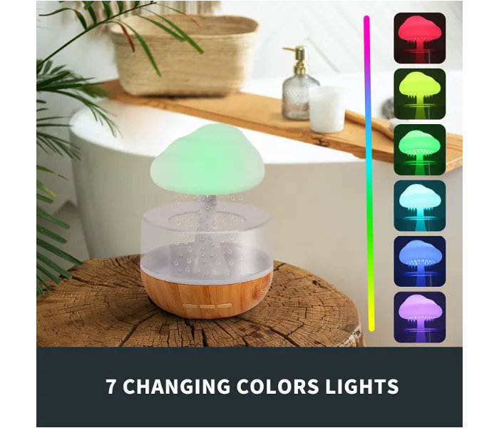 Rain Cloud Air Humidifier Aromatherapy With 7 Colours Led Lights And Raindrops Sound For Relaxing Sleep thumbnail 6