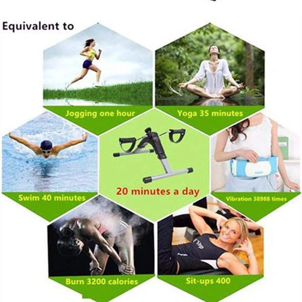 Pedal Exerciser Digital Foldable Mini Foot Leg Fitness Arm And Variable Resistance thumbnail 2