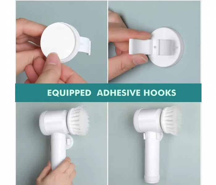 5 In 1 Electric Spin Scrubber Rechargeable Cleaning Tools Grout Brush Electric Cleaning Brush With 3 Brush Heads thumbnail 2
