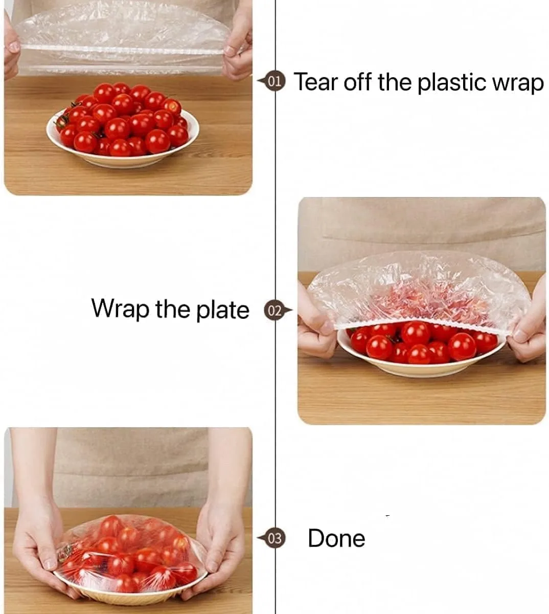 Fresh Keeping Bags Food Cover 100PCS, Reusable Bowl Covers Stretch Lids for Containers, Elastic Storage Meal Prep Dish Plate Plastic Family Outdoor Picnic Transparent thumbnail 3