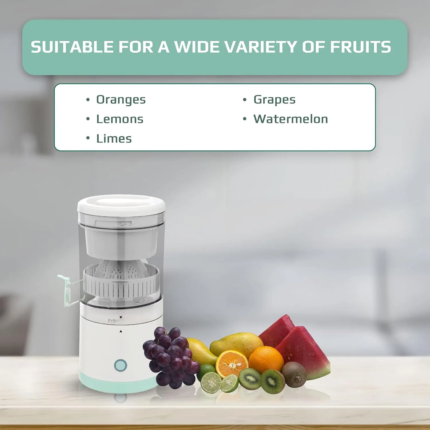 Stellar Electric Citrus Juicer - USB-C Rechargeable with 45W Motor, 20-sec Quick, Seedless Juice thumbnail 2