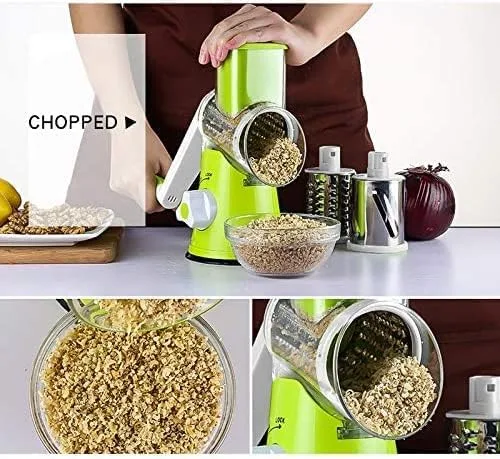 4 Pcs Vegetable Slicer 3 In 1 Handheld Spiral Rotary Drum For Fruit Cheese Nut thumbnail 4