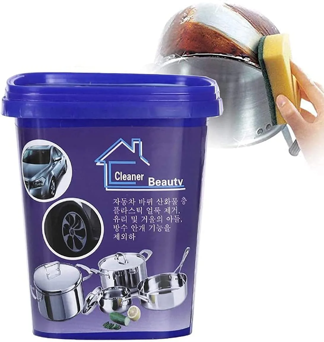 Stainless Steel Cleaning Paste, Stainless Steel Cleaning Paste Remove Stains Multi-Purpose Cleaner,Remove Stains Multi-Purpose Cleaner & Polish, for Oven, Pans,Cookware etc 500g thumbnail 6