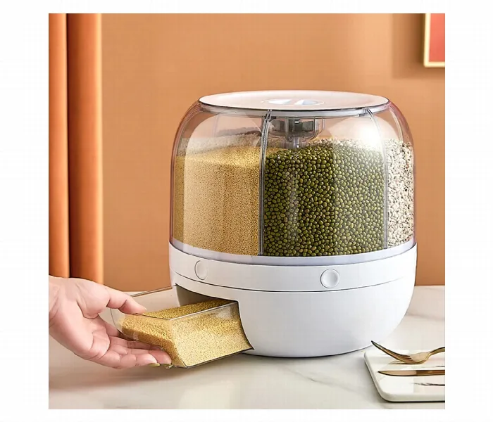 6 Grid Rotating Rice Dispenser With One Click Grain Outputs thumbnail 3