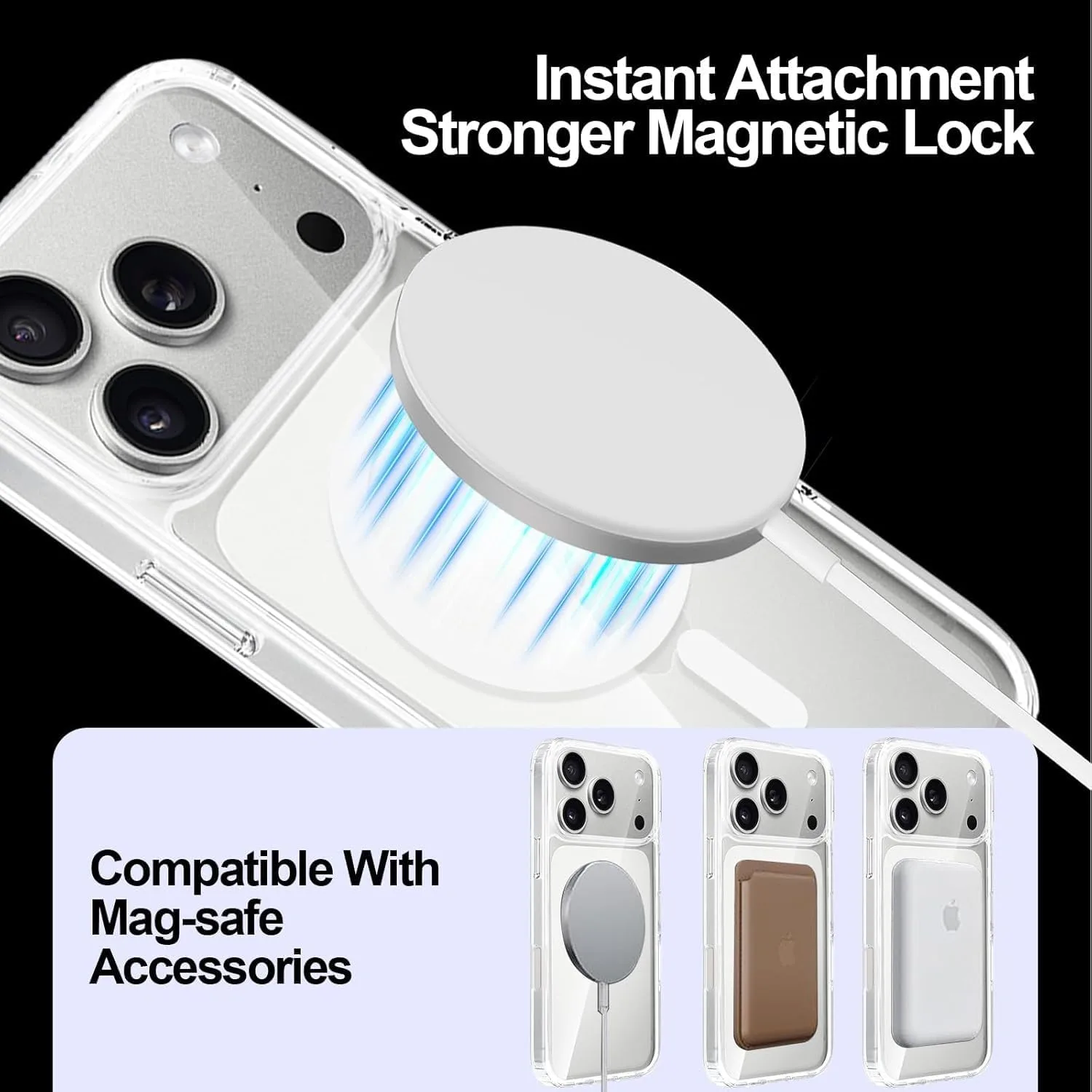Car Phone Holder - Magnetic Vacuum Suction Mount | 360° Adjustable Mount for Mirror, Wall, Gym | Quick Lock | Compatible with iPhone & Android thumbnail 3