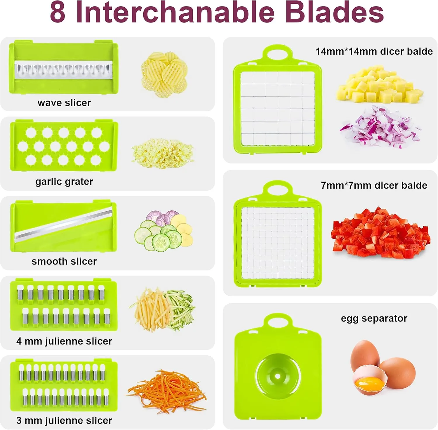 Vegetable Chopper, Onion Chopper, Mandolin Slicer,Pro 10 in 1professional food Choppermultifunctional Vegetable Chopper and Slicer, Dicing Machine, AdjustableVegetable Cutter With Container thumbnail 7