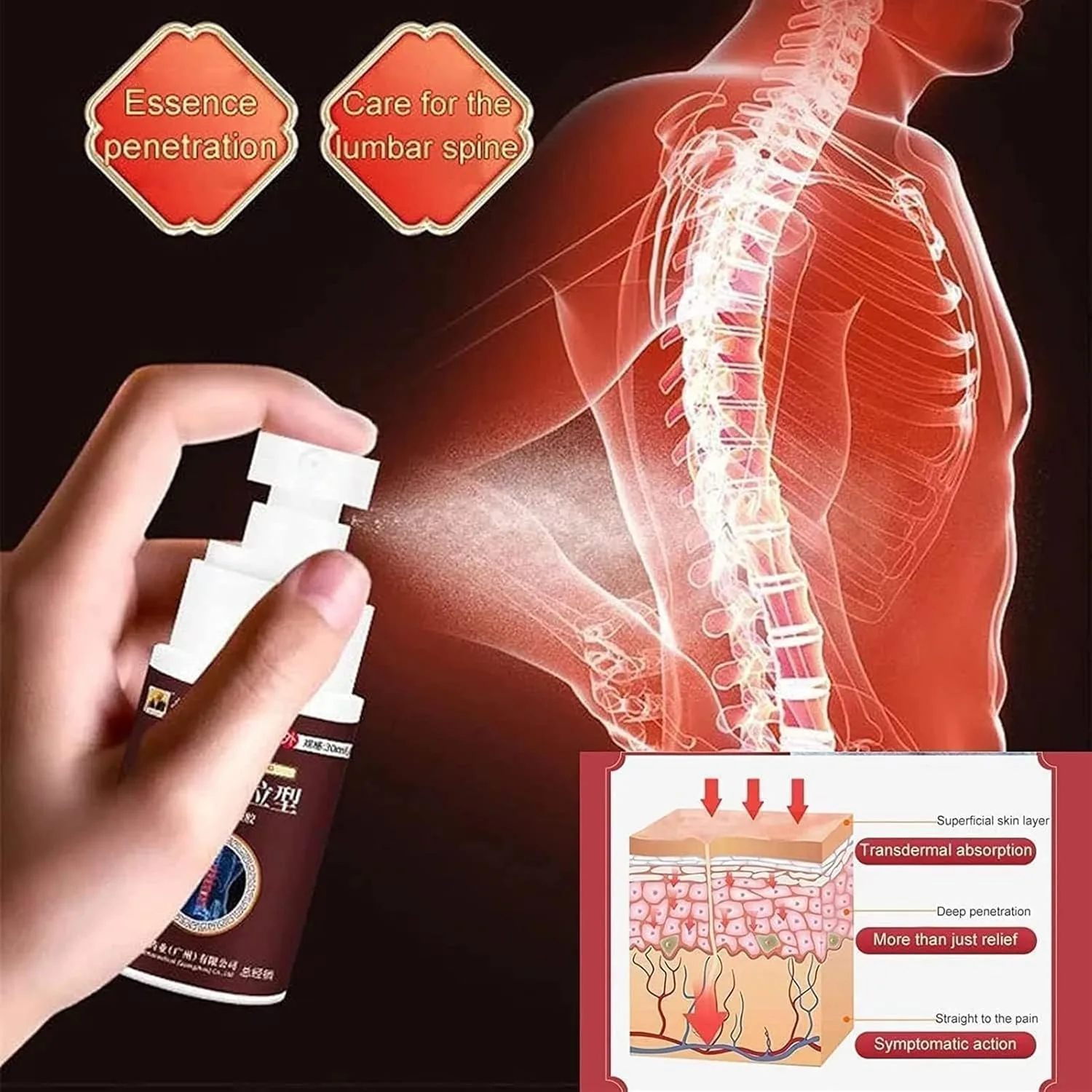 New Upgrade Lumbar Spine Cold Gel Spray,Lumbar Pain Relief Herbal Spray，Knee Pain Relief Cold Compress Gel Spray, Cold Compress Gel For Neck, Shoulder,Joint Relief Herbal Mist thumbnail 5