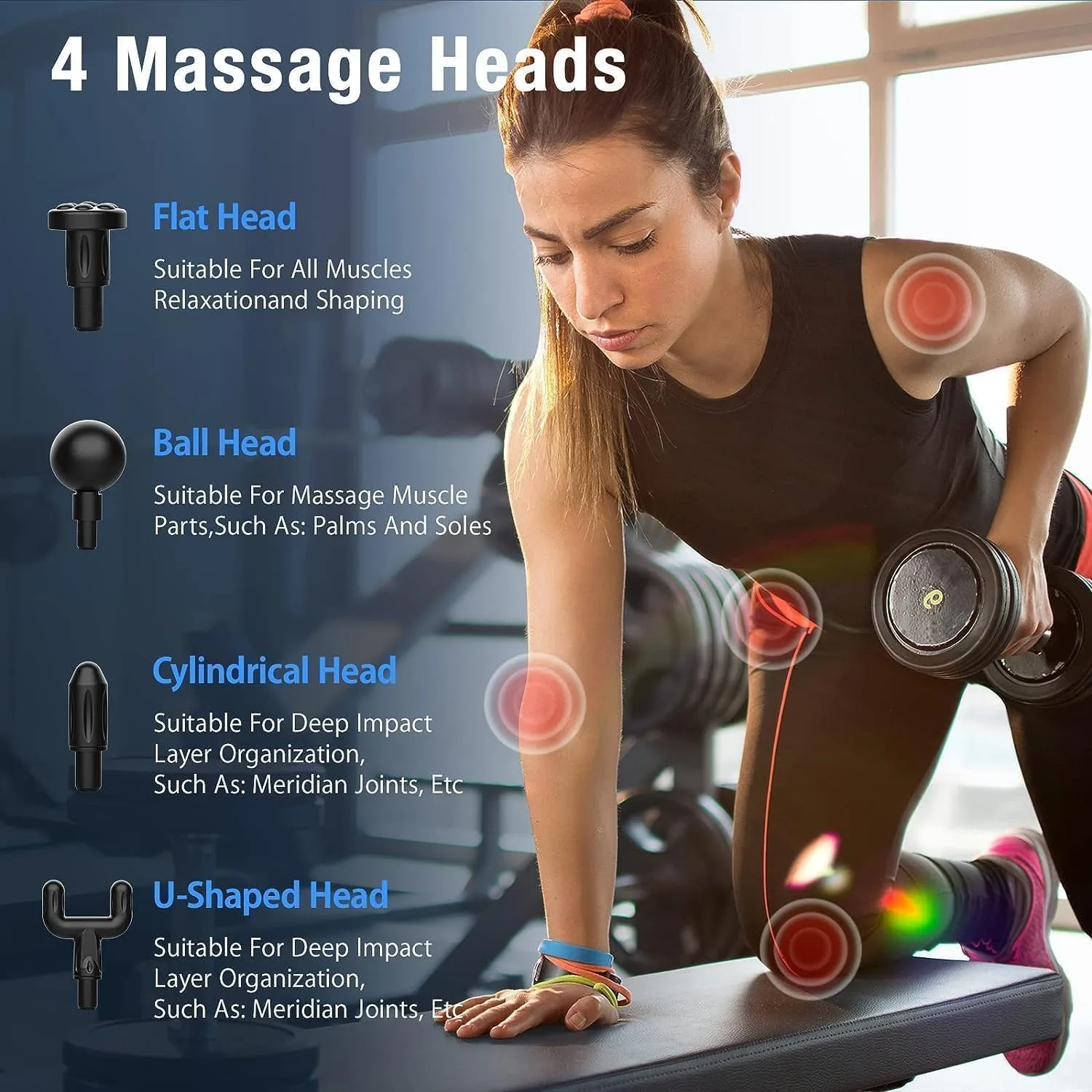 Cordless Deep Tissue Massage Gun – Grey Percussion Muscle Massager with Silent Brushless Motor, 5 Speeds, for Back Pain Relief & Athlete Recovery thumbnail 4