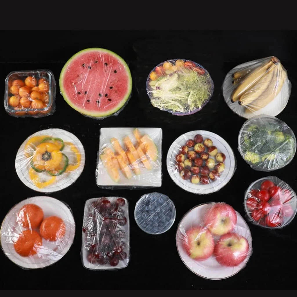 Fresh Keeping Bags Food Cover 100PCS, Reusable Bowl Covers Stretch Lids for Containers, Elastic Storage Meal Prep Dish Plate Plastic Family Outdoor Picnic Transparent thumbnail 5