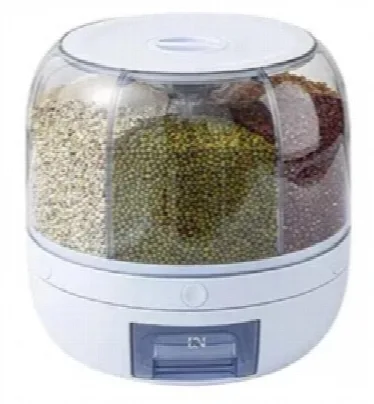 6 Grid Rotating Rice Dispenser With One Click Grain Outputs