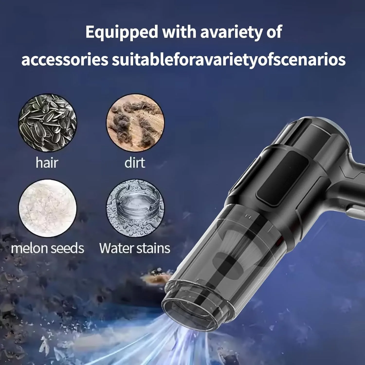 SAFENHAND Cordless Handheld Car Vacuum Cleaner, 4-in-1 Wireless Charging, 120W 5000Pa Super Powerful Suction, with Multiple Accessories for Hair, Dirt, Pet Hair, Home and Car Cleaning thumbnail 7