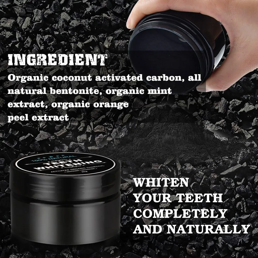 Charcoal Powder for Teeth Whitening, Activated Carbon Teeth Cleaning Powder, Natural Toothpaste Alternative, Natural Oral Care Set (30G) thumbnail 8