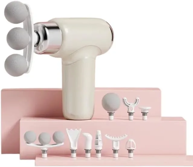SAFENHAND Mini Massage Gun Deep Tissue, Portable Handheld Muscle Massager with 9 Massage Heads, 6 Speeds, 1200mAh Battery, Type-C Charging, Super Quiet for Muscle Pain Relief Recovery (Color may Vary)