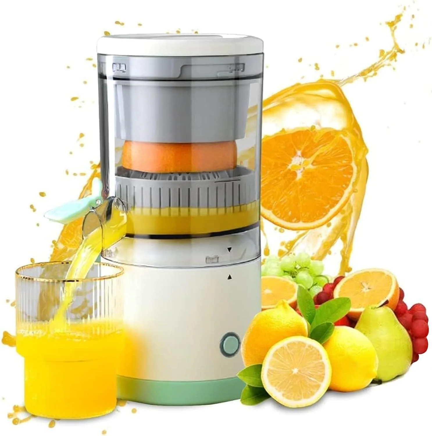 Stellar Electric Citrus Juicer - USB-C Rechargeable with 45W Motor, 20-sec Quick, Seedless Juice