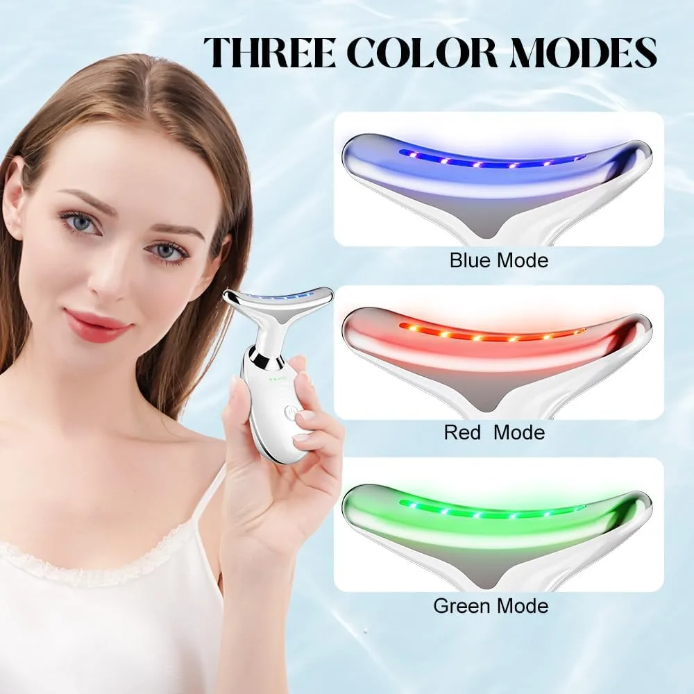Neck Face Massager Face Sculpting Tool 3 Colour Modes and Vibration for Facial Massager for Double Chin thumbnail 7