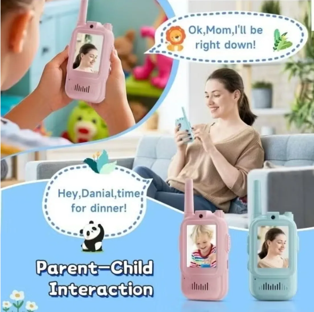 Kids Video Chat Toy with Camera 2 Pack – Rechargeable Interactive Talking Phones, Photo & Video Recording, Educational Pretend Play Gift, Fun Communication Toy for Boys & Girls thumbnail 4