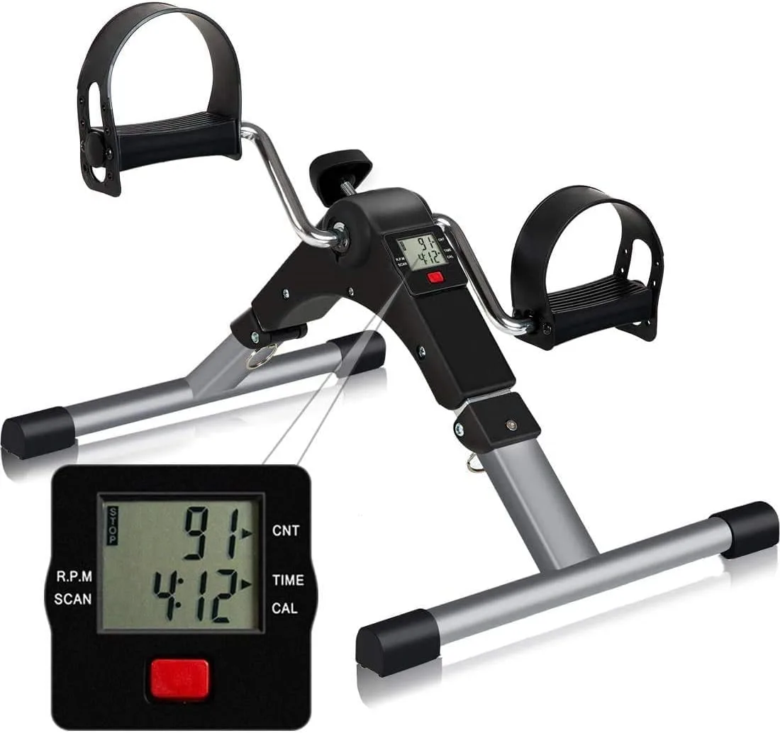 Pedal Exerciser Digital Foldable Mini Foot Leg Fitness Arm And Variable Resistance